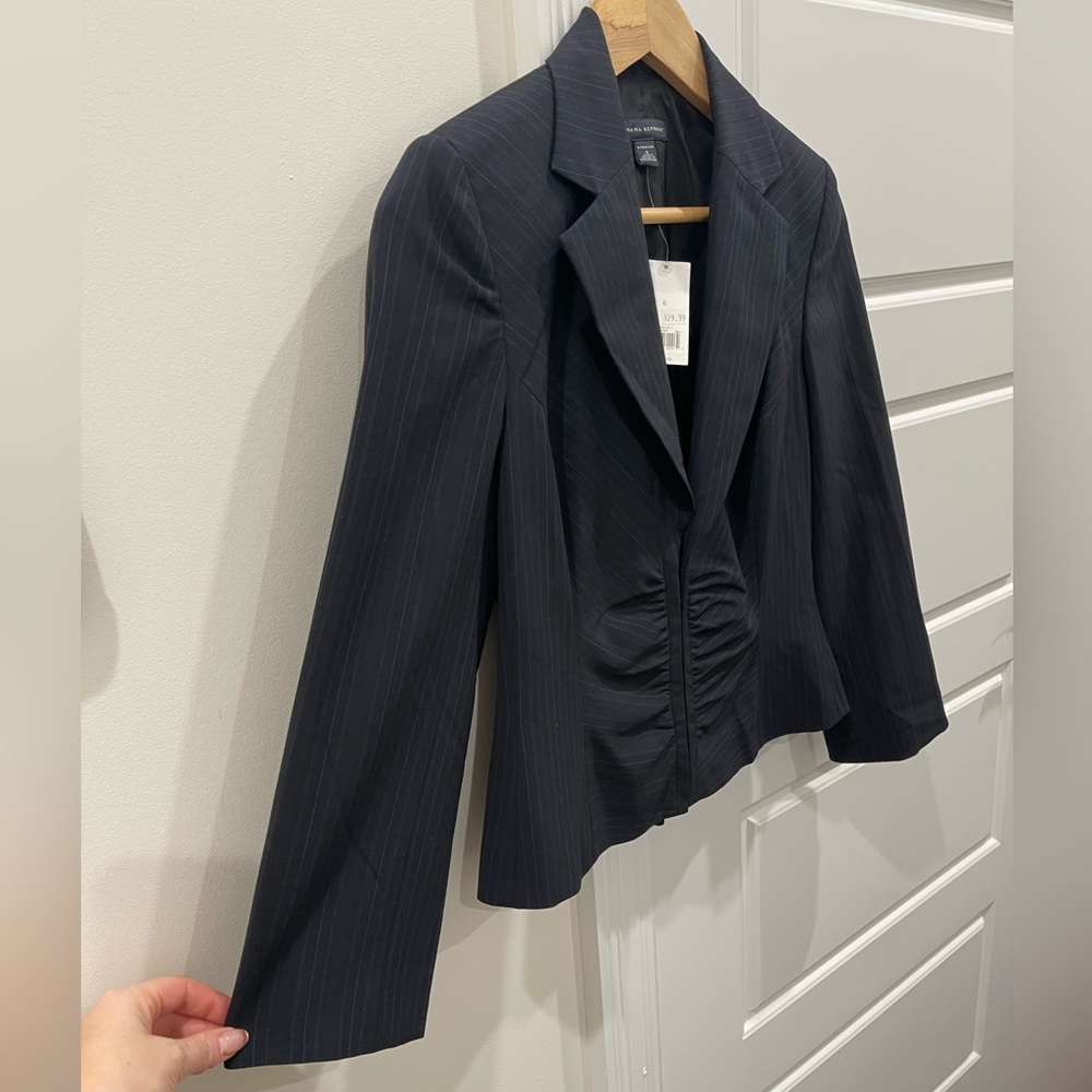 NEW Banana Republic Women’s Black Wool Zip-up Blazer Jacket Coat, size 6 - Picture 2 of 9